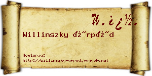 Willinszky Árpád névjegykártya
